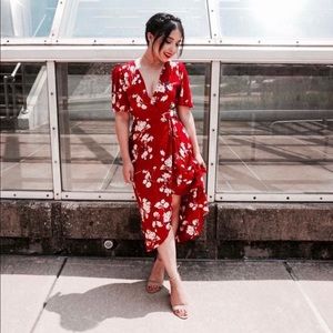 Floral print wrap dress